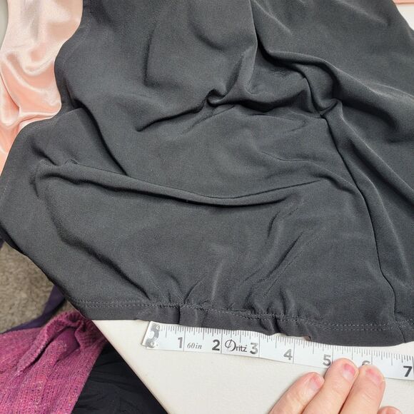 City Triangle Sz 11 Black Gown Pale Pink Pop of Color Stretchy Off Shoulder - Picture 11 of 17